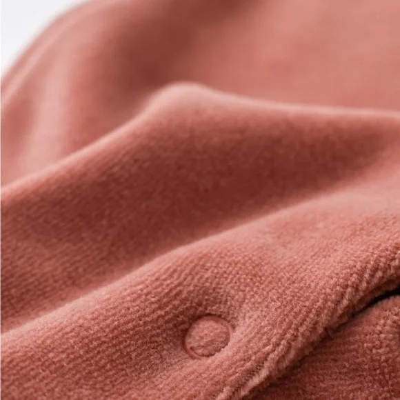 Teddy Velvet Footed Romper/ Organic Cotton. - Picture 2 of 6